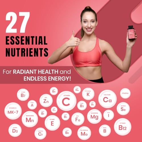 Image of CUREFOREVER Multivitamin Tablets for Women with Vitamin C, Zinc & Biotin | Complete Multivitamin for Women's Wellness | Supports Energy, Bone Health, Skin & Immunity - 120 Tablets