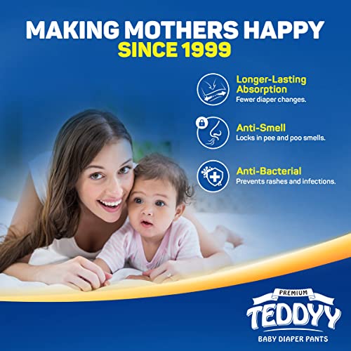 Image of TEDDYY Baby Premium Extra Large Diaper Pants 84 Count (Pack of 6), 12-17 kgs, Long Lasting Absorption, Anti - Bacterial