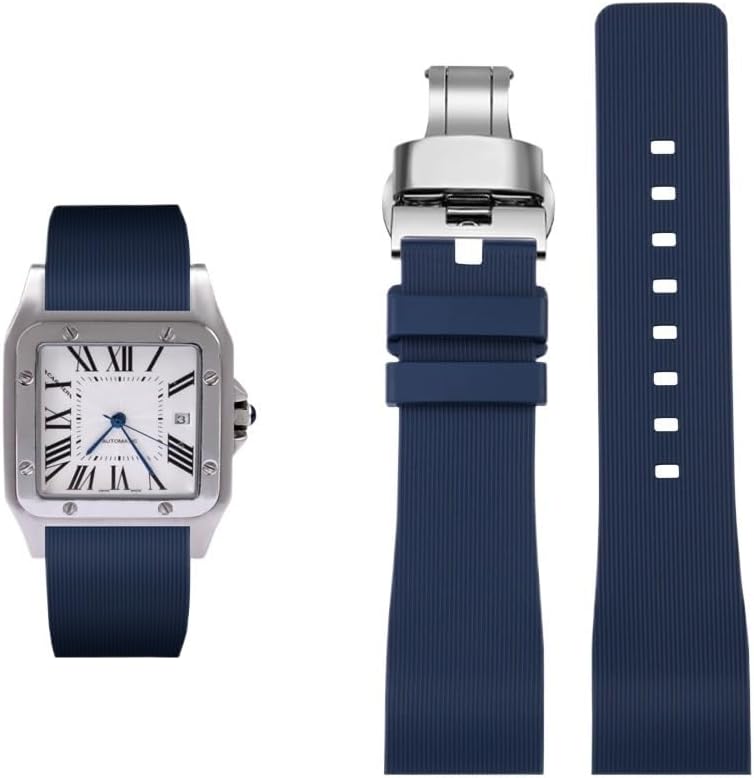 For Cartier Santos 100 Rubber Watch Straps For Both Men's And Women's Watch Chains