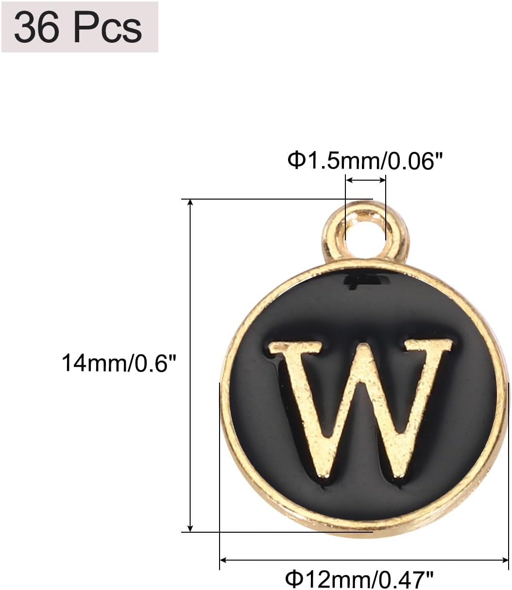 MECCANIXITY Pendants Letter Charm Initial Charm Enamel Alphabet for DIY Necklace Bracelet Earrings Jewelry Making - Image 2