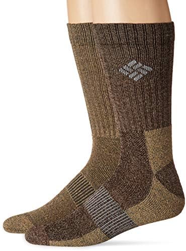 ColumbiaMensMid-calf Moisture Control Ribbed Crew 4-pack SocksBrown/Khaki10-13