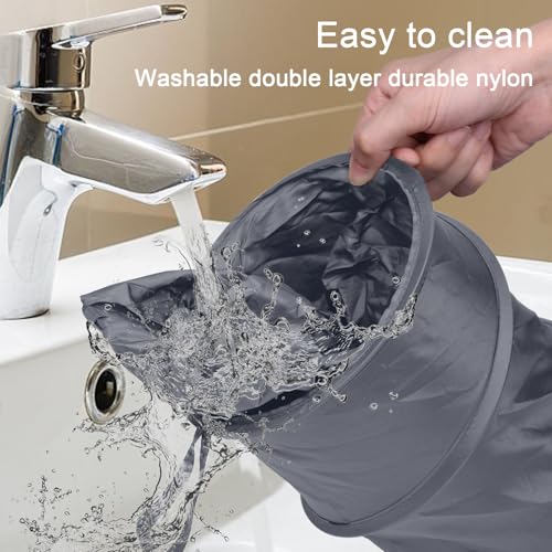 Image of Car Trash Can, 2 Packs Mini Car Garbage Can, Collapsible Trash Bin | Pop-Up Trash Can for Car Front Back Seat, Portable Car Trash Bag Hanging for Vehicle SUV Rv Truck Accessories Interior, Grey