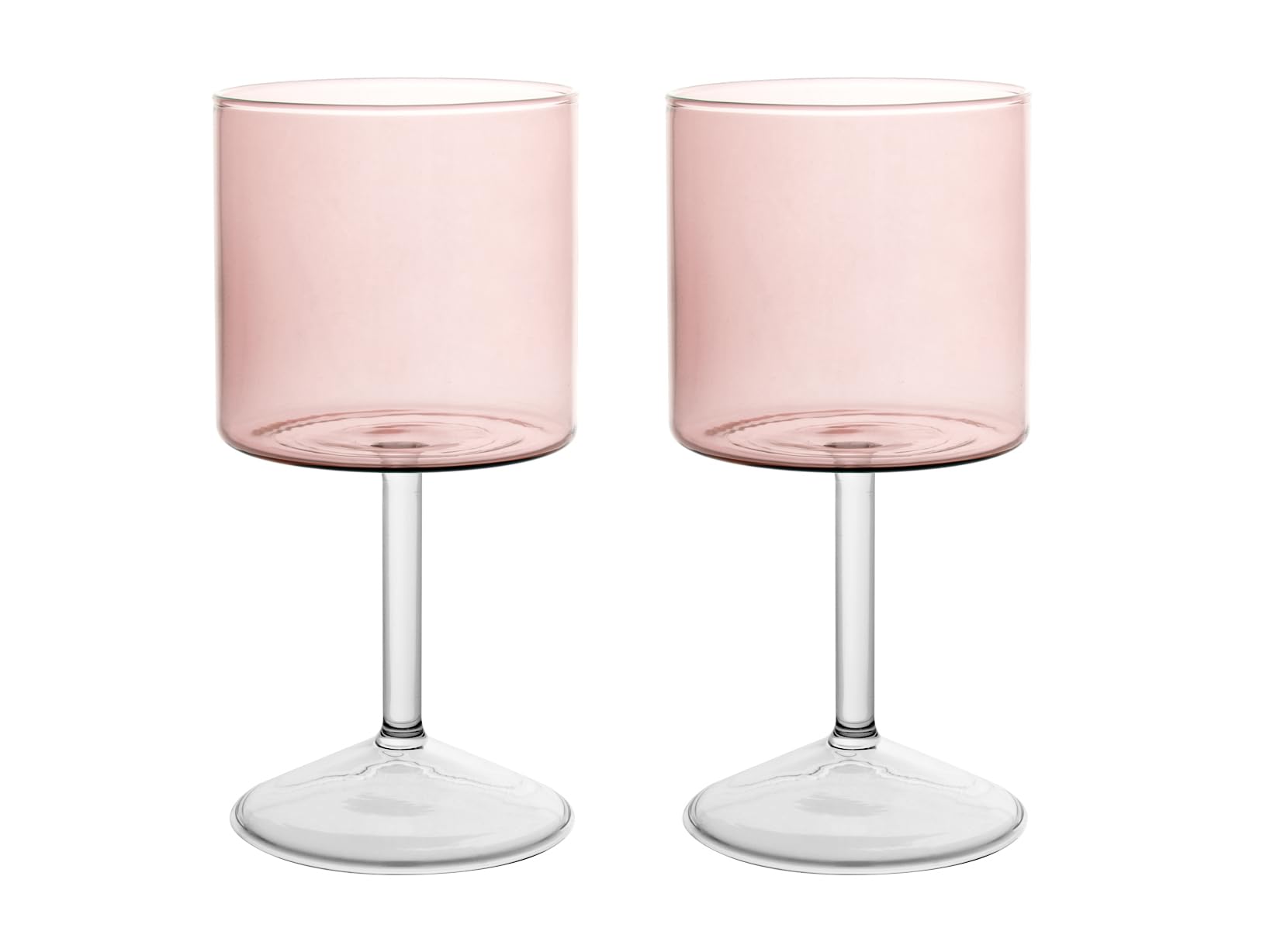 H&H Packaging 2 glasses Daylight in pink borosilicate glass cl 23