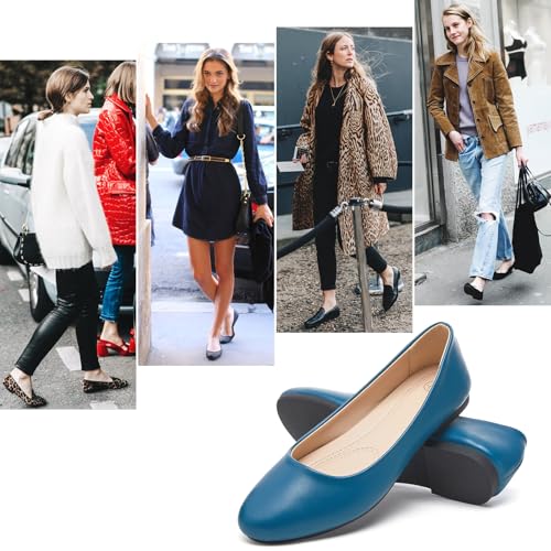 Image of Hash Bubbie Women's Flats Shoes Ballet Flats Dress Shoes Comfortable PU Leather Slip on Shoes for Women