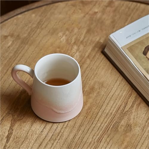 Taza de café artesanal rosa ámbar de 325 ml con efecto de transformación de horno 6