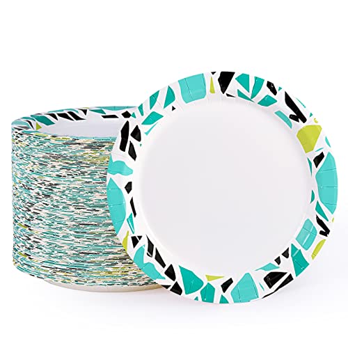 FOCUSLINE 360 Pack Paper Plates 8.375 Inch, Disposable Paper Plate Bulk 360 Count, Soak-Proof & Cut-Proof Bulk Plate for Parties, Picnic and Family Gatherings.