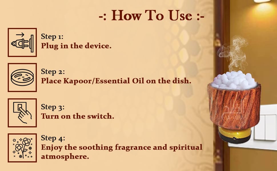 Image of AL- FALAH Kapoor Dani Electrical | Aroma Burner Electric | Wooden Kapoor Dani | Camphor Burner | Aroma Diffuser | Camphor Diffuser Electric | Wooden Electric Incense Burner