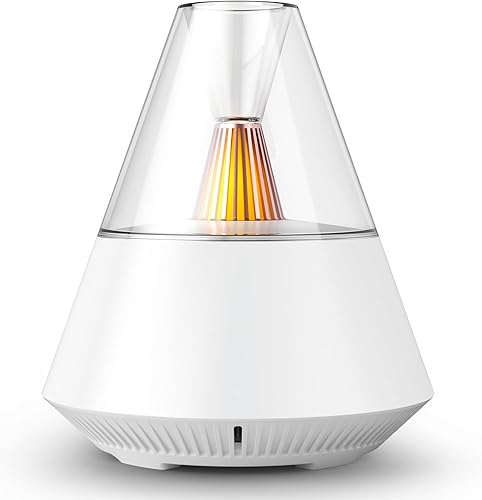 Difusor pequeño de aceites esenciales para dormitorio, hogar, oficina, escritorio, difusor de aroma de fragancia de niebla fría con luz nocturna