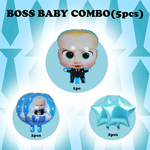 Party Propz Boss Baby Theme Decorations Foil Balloons Set - 5Pcs for ...