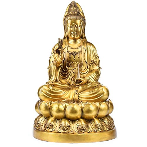 Figurine Guan Yin en lotus pour coin méditation et yoga à la maison