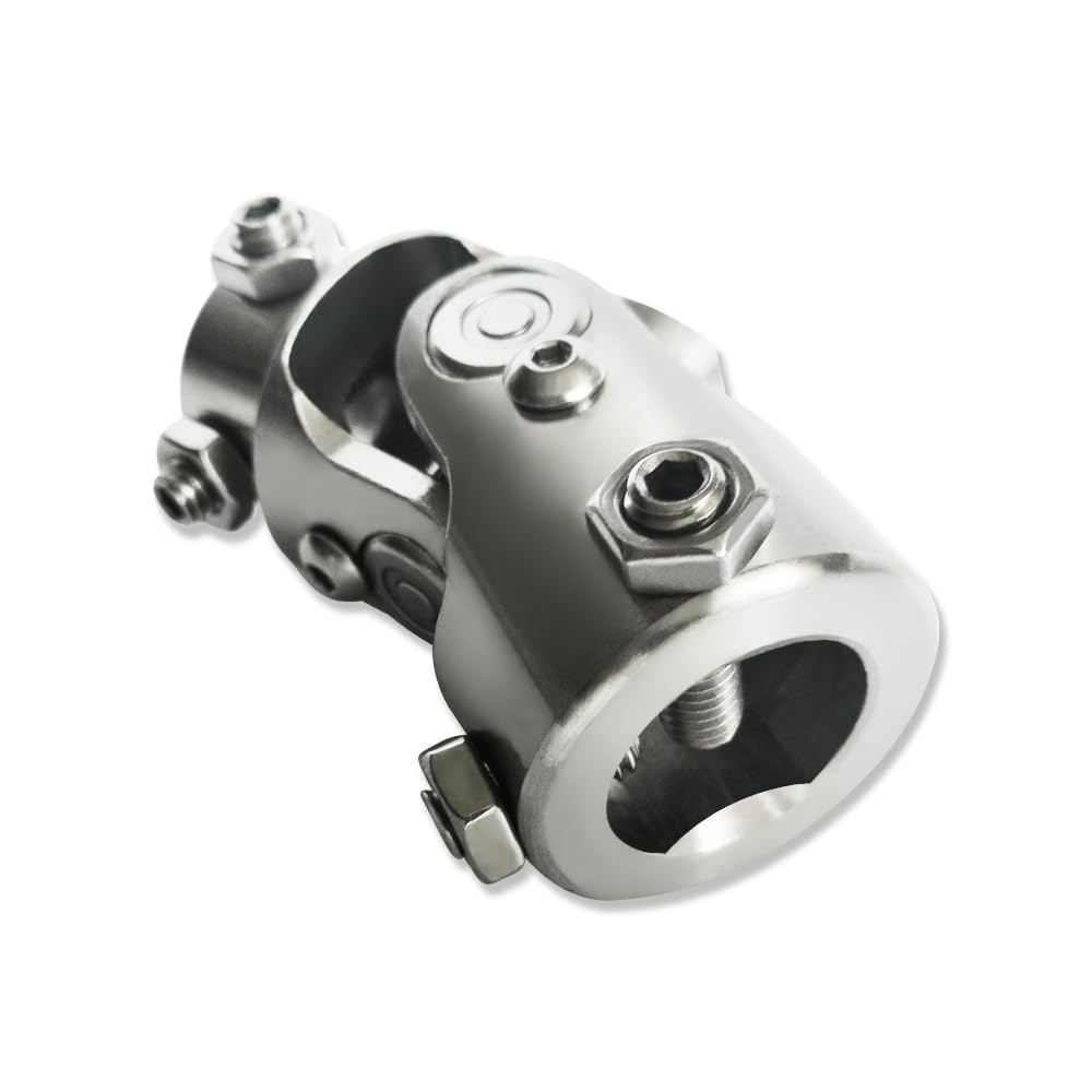Chrome 36" Steering Shaft with Dual Universal U Joints (3/4" DD x 1" DD & 3/4" DD x 13/16"-36 Spline)