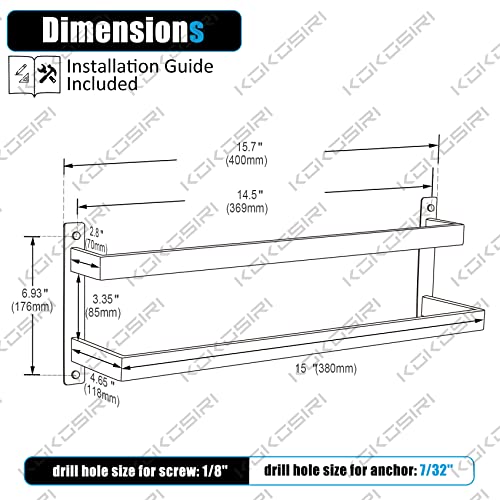 KOKOSIRI-Towel-Bars-Black-Bath-Towel-Holders-16-Inches-Bathroom-2-Tiers-Ladder-Towel-Rails-Wall-Mounted-Towels-Shelves-Rack-Stainless-Steel-B5008BK-L16