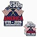 HANDICHI Design 5 Pack 6 Inch 250th Anniversary America Stickers 1776–2026 Semiquincentennial Patriotic American Flag Vinyl Decals, USA Independence Day Indoor Laptop Scrapbook Decor