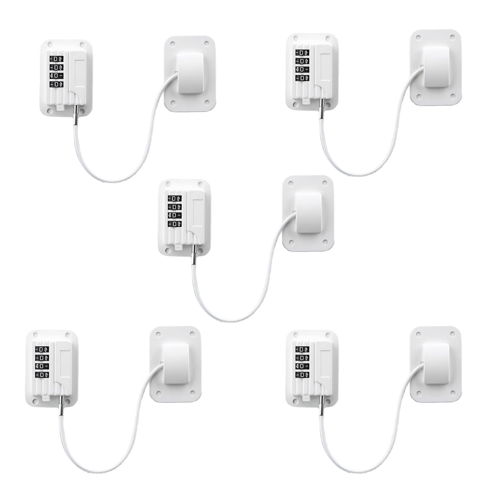 Lot de 5 serrures entrebâilleurs de fenêtre pour réfrigérateur, armoire, tiroir, réfrigérateur, congélateur, fenêtres