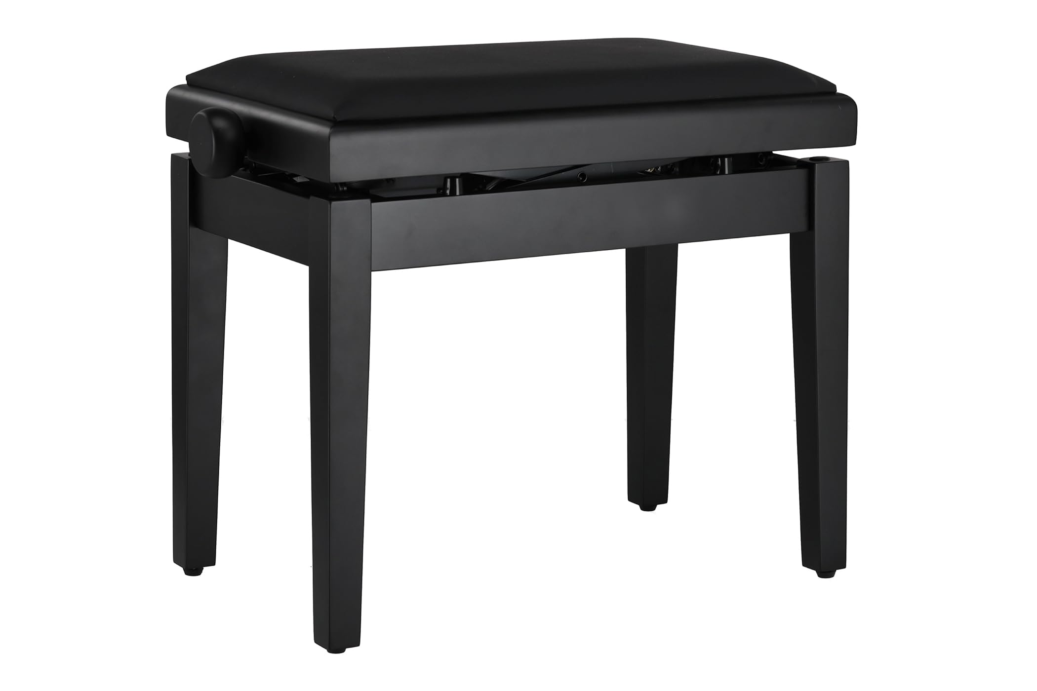 GEWA Pianobank Deluxe Autolift mit komfortabler Höhenverstellung, Massivholz, Schwarz matt, Sitzbezug Vinyl Schwarz