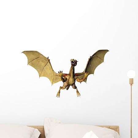 8 Piece 3D Dragon Wall Stickers - Removable Vinyl Decals For Kids Rooms & Playrooms
