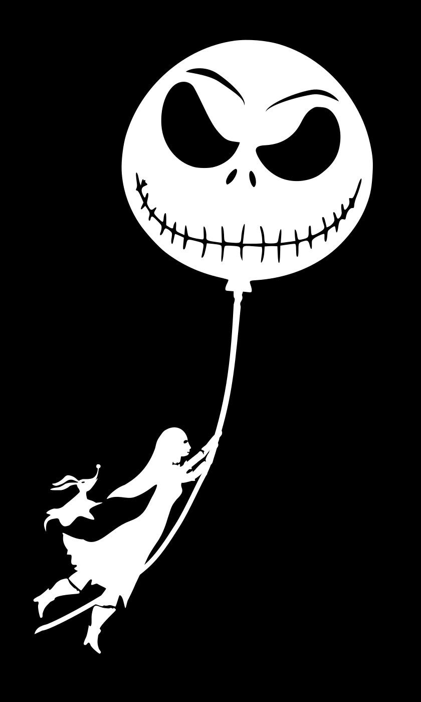 UR Impressions Sally and Zero Floating on Jack Balloon Decal Vinyl Sticker Graphics for Cars Trucks SUV Vans Walls Windows Laptop|White|7.5 X 4.1 inch|URI382