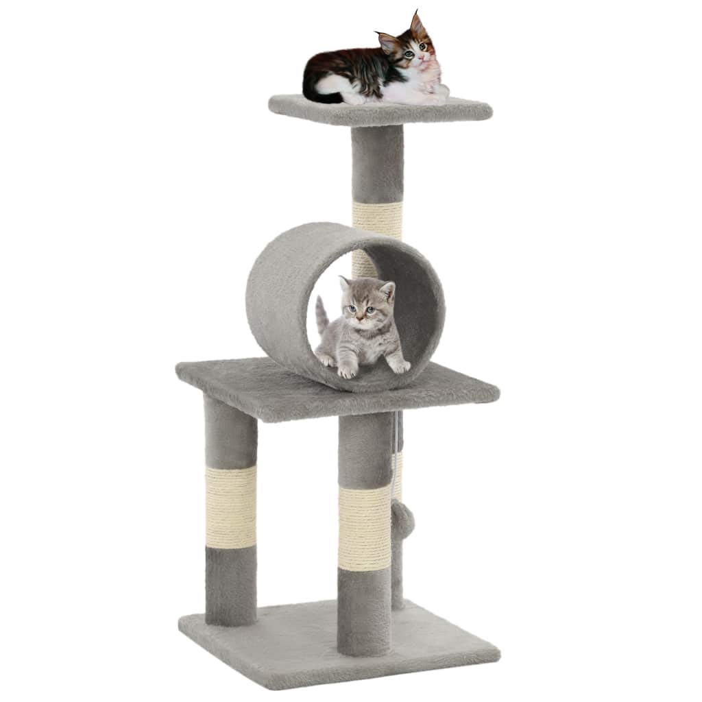 Chusui Rascador para Gatos con Poste de sisal, Arbol para Gatos, Gatos Accesorios, Arranhador para Gatos, Arbol Rascador Gatos, 65 cm Gris