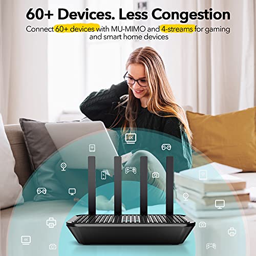 Image of WiFi Router-Router,Routers for Wireless Internet,AC2100 Router,Dual-Band Wireless Router,Wireless Router Gaming,MU-MIMO&Beamforming Technology for Large House,APP Control,Strong Signal, One SSID