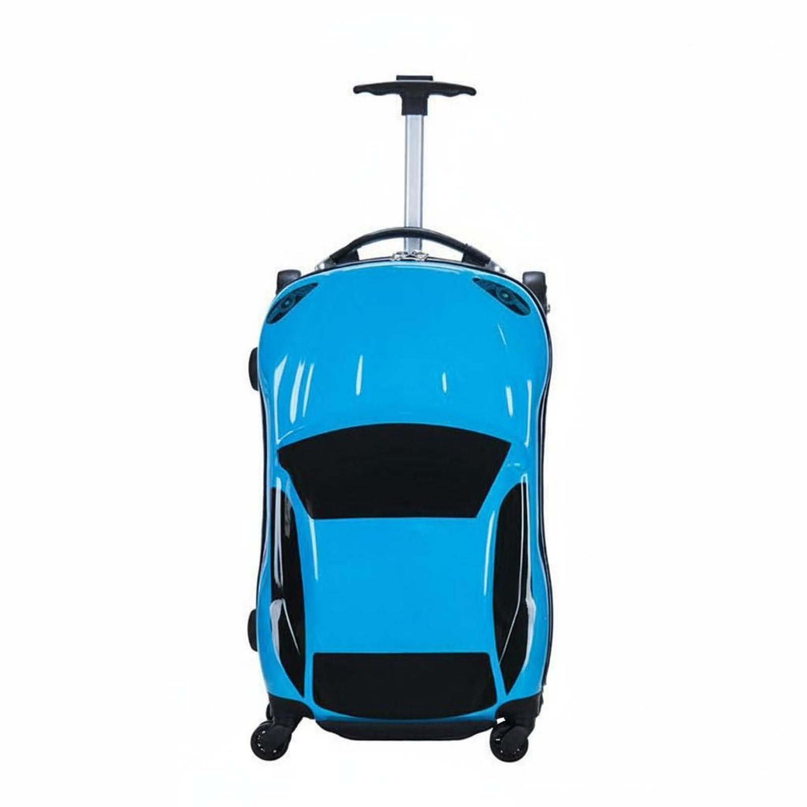 predolo Valise Enfant Forme Voiture Roues, Enfant pour Enfants, Pivotantes Valise Porteur Poignée Télescopique Bagage Cabine Voiture, Garçons, Vacances, Bleu