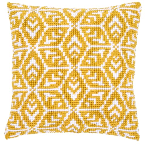 Coussin au point de croix Géométrique multicolore Vervaco canevas broderie main DIY