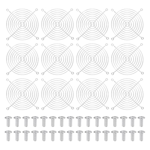 Image of PATIKIL 120mm Fan Finger Grill, 12 Pcs Metal Ventilation Grill Guard Cover with Screws for Industry Workshop Computer Household Refrigerators Air Conditioning, Silver