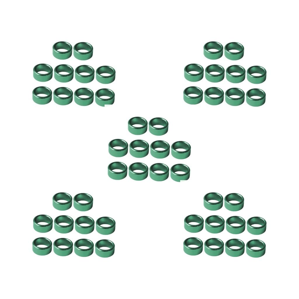 Anillos de aluminio for patas de pájaros, 10 mm de diámetro interior, 6 mm de altura, color verde, 10 unidades for palomas y pájaros(5 Set Ofgreen)