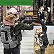 Hunderucksack für Mittelgroße Kleine Hunde, Hundetransporttaschen für Motorradfahren, Wandern, Einkaufen, Reisen, Geeignet für Haustiere 10kg-15kg,Gray,L