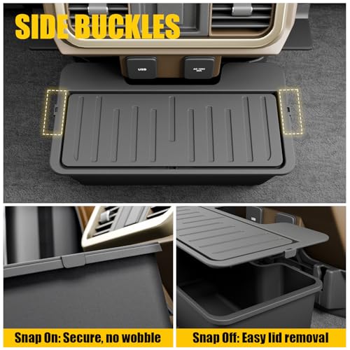 Maxzina Trash Can Compatible with 2021-2025 2026 Ford F150 Trash Bin One-Touch Garbage Can Push-to-Open Trash Bin Extra Rear 2nd Row 7.4L Center Console Storage Box for 2024 F-150 Accessories by Maxzina - Image 7