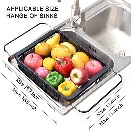 Toolf Expandable Dish Drying Rack Over The Sink Adjustable Dish Rack In Sink Or On Counter Dish Drainer With Utensil Holder Rustproof For Kitchen #TOP1