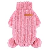 Pink Dog Sweater Dog Pajamas for Small Dogs Boy Girl Dog Clothes Jumpsuits Fleece Warm Puppy Sweater Cat Sweater Winter Pet Clothing Dog Onesie Costume for Chihuahua Yorkie Medium, Pink