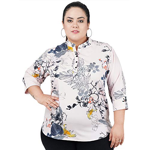 Image of Indietoga Women's Plus Size Floral Printed Casual Long Tunic Tops (2XL to 7XL)