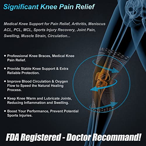 NEENCA Professional Knee Brace for Pain Relief, Medical Knee Support with Patella Pad & Side Stabilizers, Compression Knee Sleeve for Meniscus Tear, ACL, Joint Pain, Runner, Workout - FSA/HSA APPROVED by NEENCA - Image 4