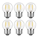 G40 E26 1W Low Wattage LED Vintage Bulbs Small Globe Nightlight 10 Watt Edison Style Bulb, 2700K Warm White Non Dimmable 6Pack