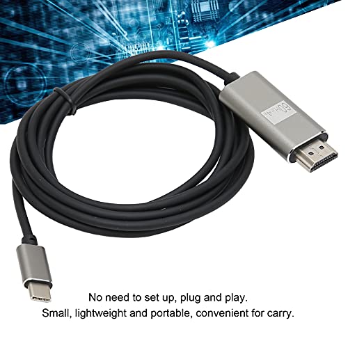 Cabo conversor de vídeo, tipo C para cabo compatível com HDMI liga de alumínio para laptop para proj