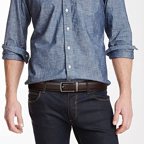 Sendefn Men's Leather Dress Casual Belt 1 3/8" Automatic Adjustable Click Buckle Belts With Gift Box(B-Coffee-72Qs) #TOP4