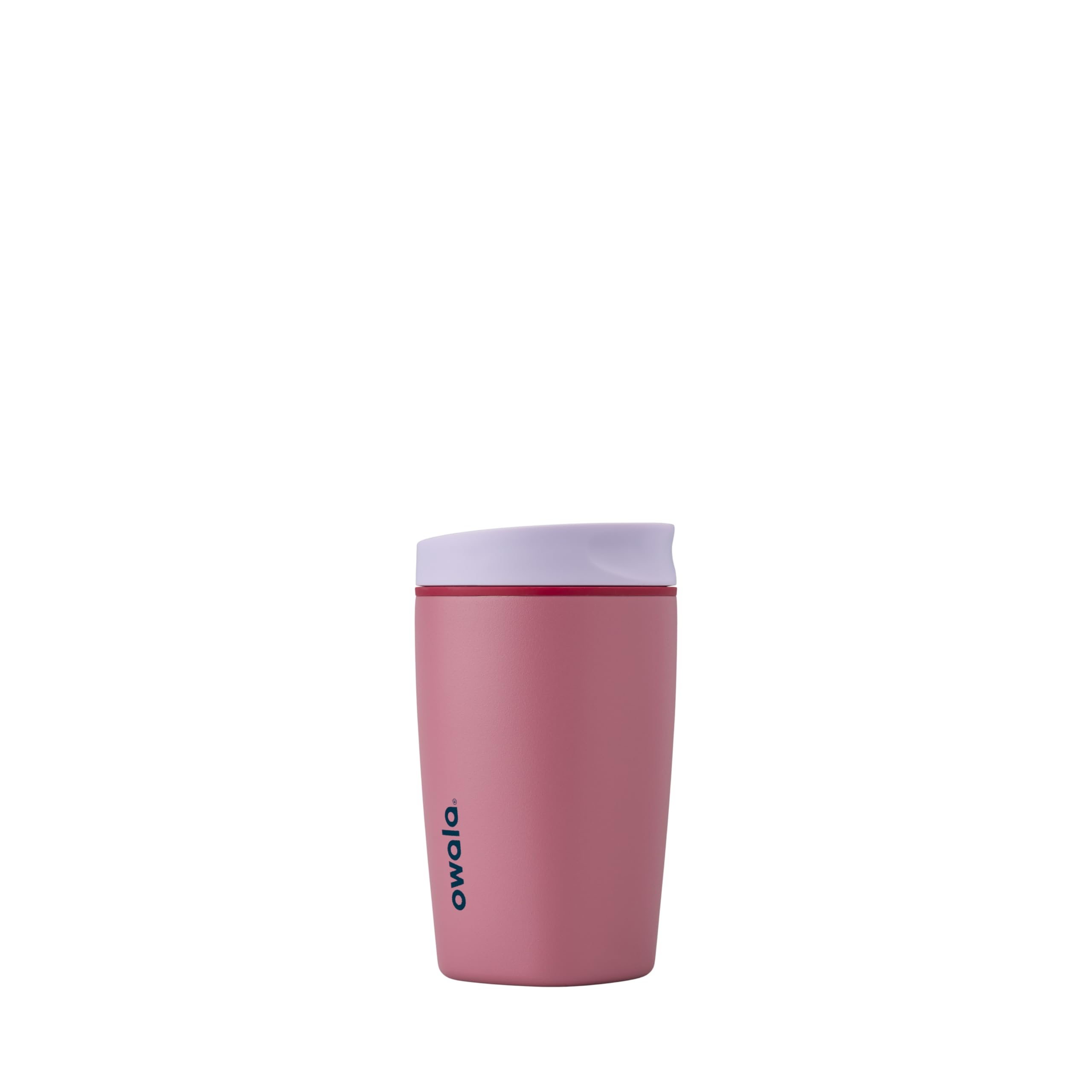 OwalaSmoothSip Slider Insulated Stainless Steel Coffee Tumbler, Reusable Iced Coffee Cup, Hot Coffee Travel Mug, BPA Free 355ml, Purple/Pink (Crochet Queen)