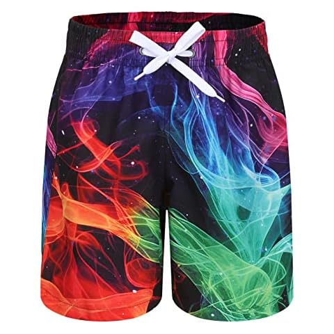 HowJoJo Boys Swim Trunks Kids Quick Dry Board Shorts 3D Print Beach Swim Shorts Size 10/8-10 Cover