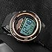 FANMIS Multi Function Alarm Stopwatch Digital LED Quartz Watch Solar Power Black Sports Watches (Rose Gold)