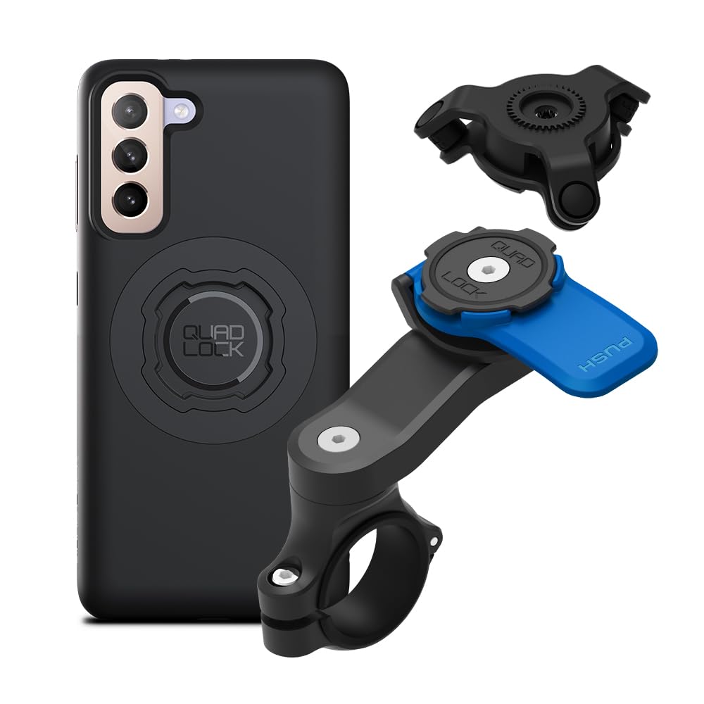Quad Lock Moto Handlebar Kit with Dampener and MAG Case for Galaxy S21