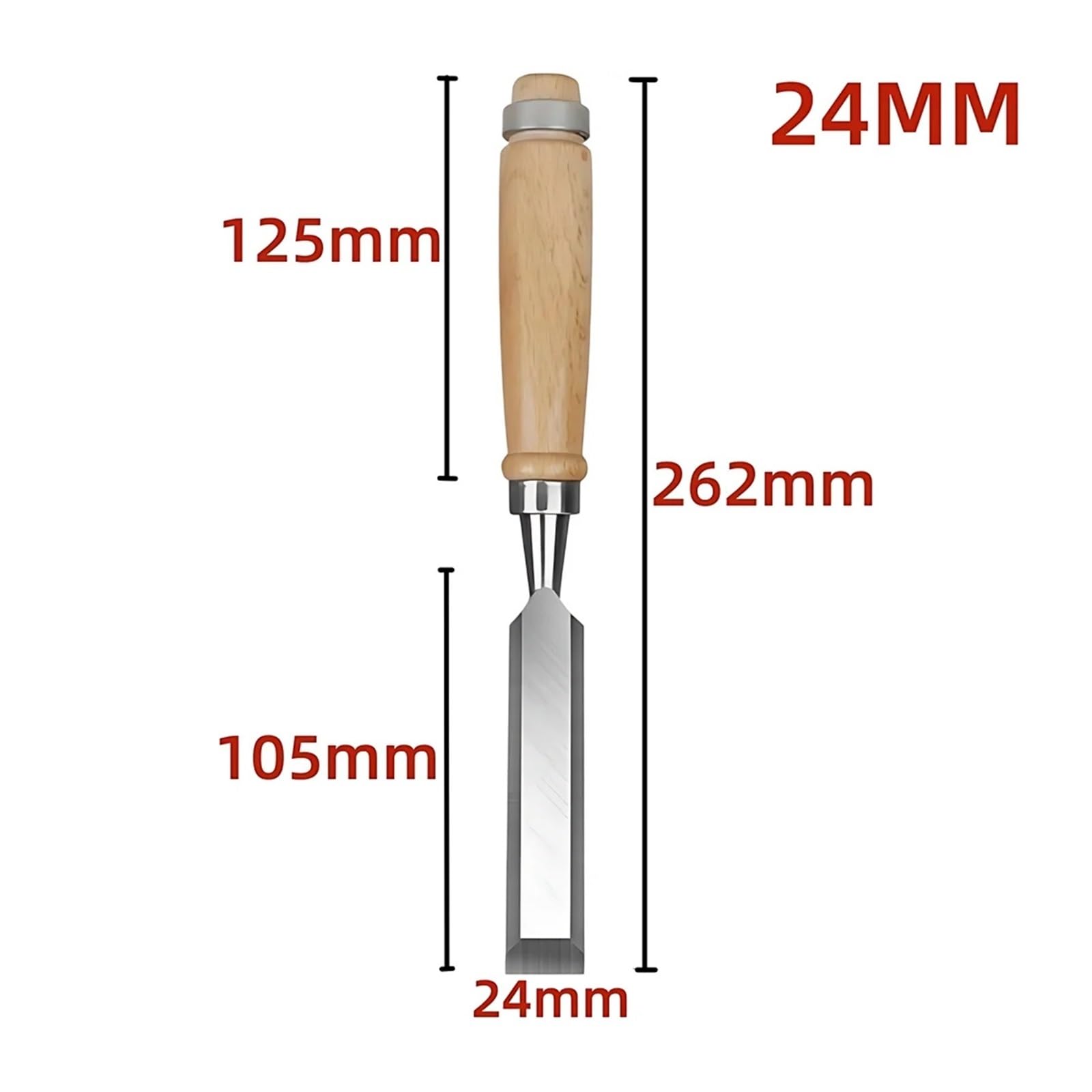 1/5 Szt. Zestaw Dłut Do Drewna Ostra Rzeźba Ze Stali Chromowo-wanadowej Z Uchwytami Bukowego Ergonomiczne Narzędzia(5pcs 6 10 12 18 24mm)