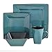 Gibson Elite Kiesling 16 Piece Dinnerware Set, Turquoise