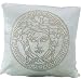 Bavary Medusa Housse de coussin en velours 45 x 45 cm Élégante et élégante Blanc/doré