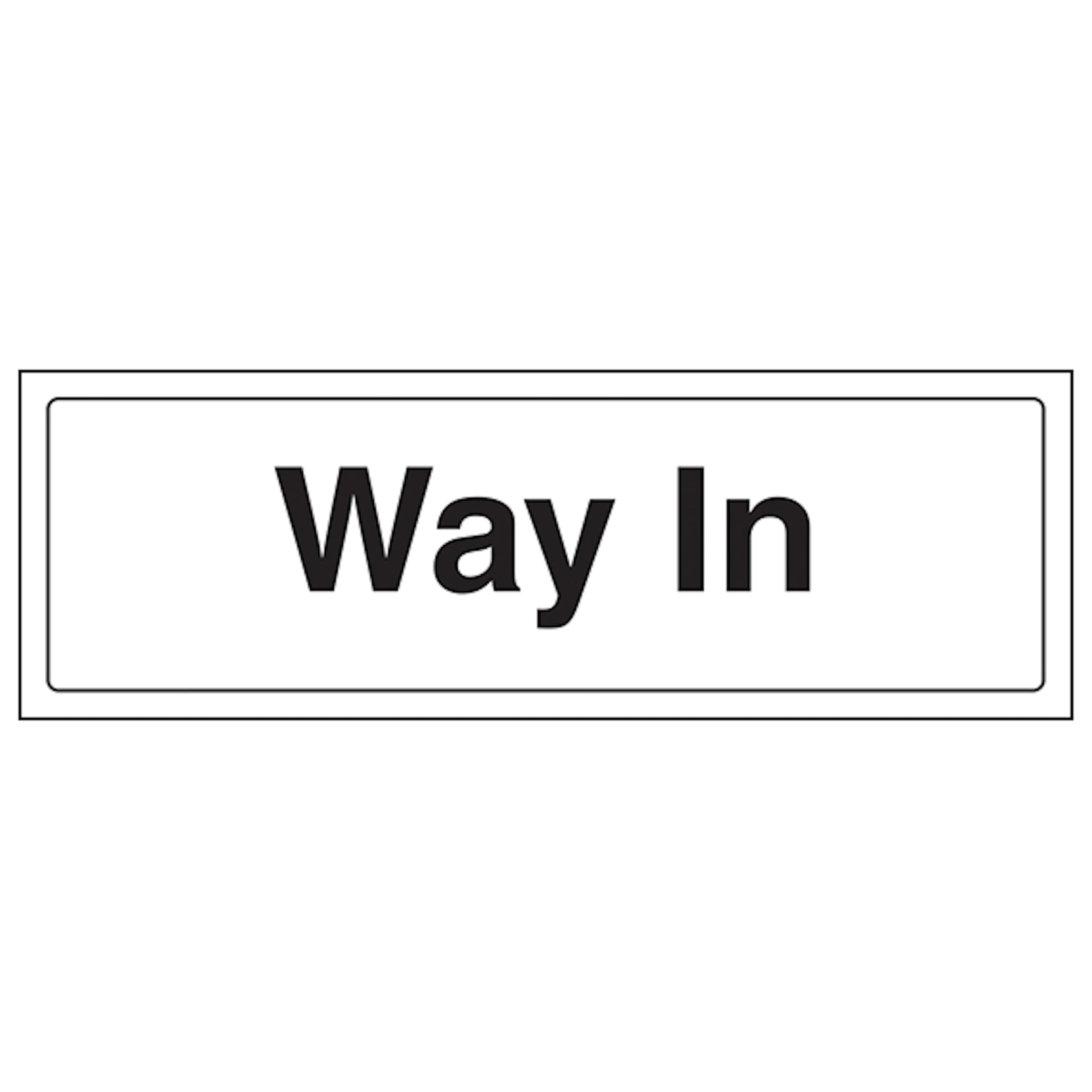 V Safety Way In 300 x 100 mm - Self Adhesive Vinyl - Aluminium Effect Safety Sign