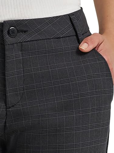 Lee Women's Wrinkle Free Relaxed Fit Straight Leg Pant, Black/Static Gray Plaid4