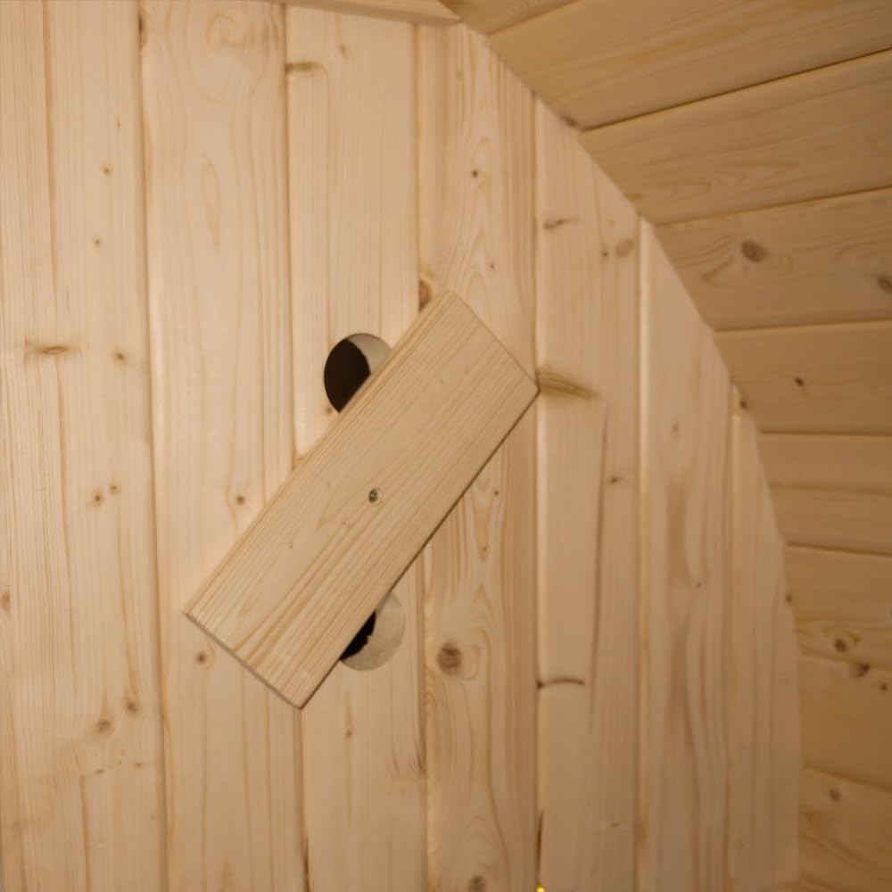 Home Deluxe - Sauna de Exterior de Barril Lahti M - Dimensiones: An x Pr x Al: Aprox. 185 cm x 120 cm x 185 cm, Madera: Madera de Abeto - Incl. Calefactor de Sauna y Accesorios de Sauna I Sauna de