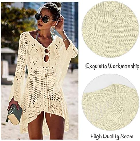 Mieuid Boho Damen Strandponcho Sommer Überwurf Strandkleid Kleid Chic Kaftan Bikini Tunika Cover