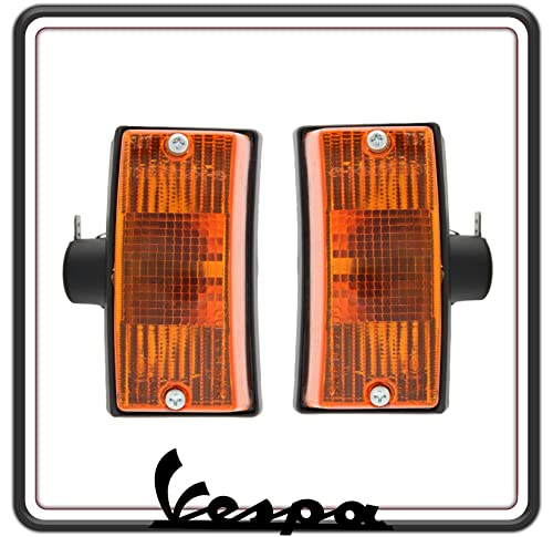 Kit de paire de feux clignotants clignotants indicateurs de direction avant orange pour Vespa PX 125-150 – 200 – Vespa Arcobaleno – Vespa LML Star.