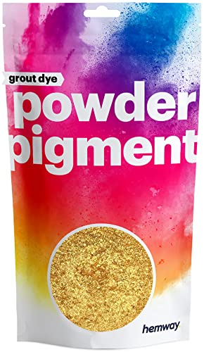 Hemway Grout Powder Pigment Metallic Sparkle Dark Gold 100g | Coloured Dye for Grout, Suitable for Kitchen & Bathroom, High Colour Saturation