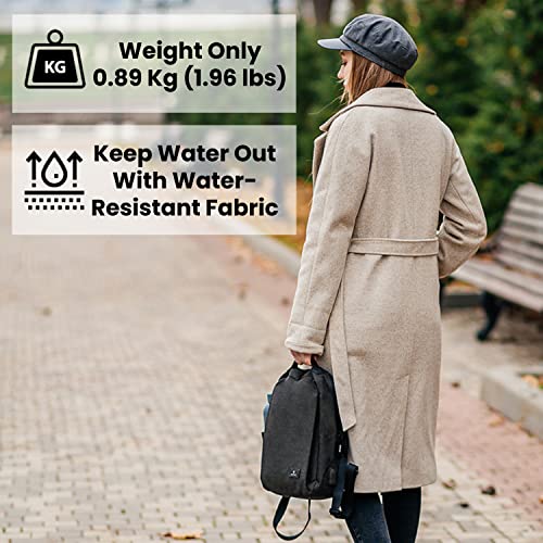 Nordace Siena II Mini Smart Backpack for Everyday Use with USB Charging Port, Water Resistant - Sleek Laptop Backpack for Daily Tasks, Work, and Casual Adventures (Black)4